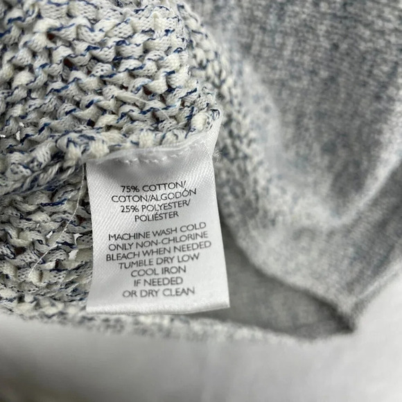 Lou & Grey Sweater Women's Sz S Gray Knitted Cold Shoulder Sleeve Pullover - Picture 10 of 12